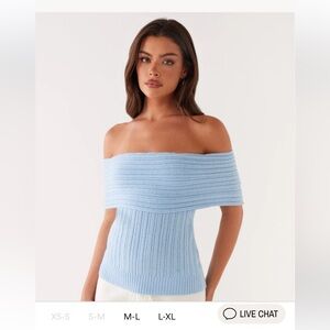 NWT peppermayo Rosen knit top in blue - size XS/s